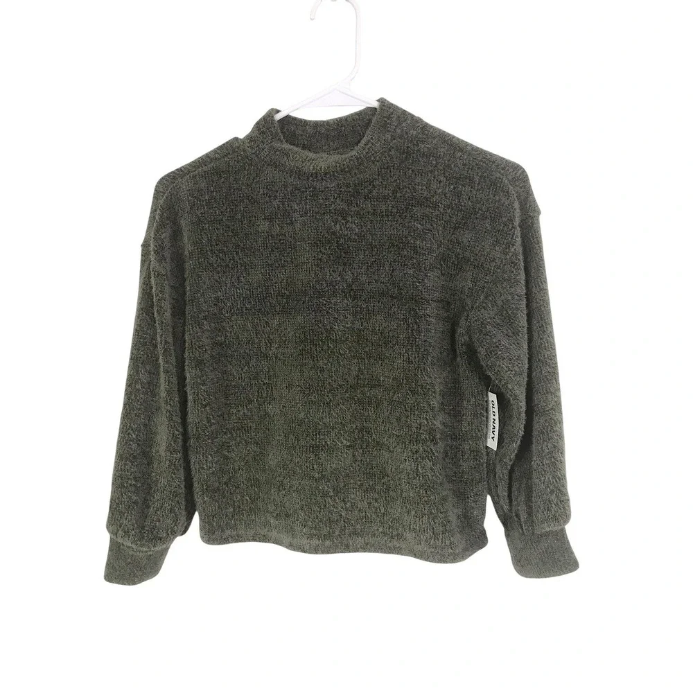 NWT Old Navy Plush Soft Sweater Girl's Sz M‎ 8 Fuzzy Mock Neck Long Sleeve